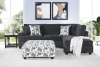 2240  2 Pc Sectional with Chaise in Anchor Surge - Large Swivel Chair and Ottoman Available